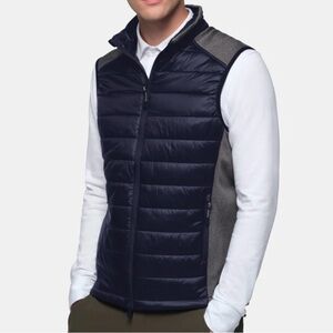 HAKRO Hybrid Gilet Contrast Navy Gray Outdoor Zip Front Vest